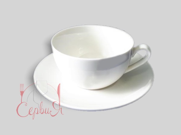 Чашка з блюдцем біла 130мл 19892_2