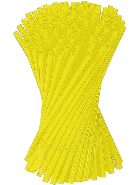 Соломка для соку 21смх6мм зі згином жовта 100шт BS_1