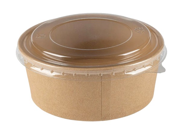 Контейнер папер.д.187, h60мм з прозор.криш. 1350мл крафт/крафт 10шт  011692/011693_1