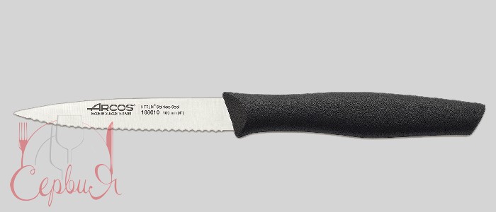 Ніж для чищення чорний зубчастий 10см 188610 Nova Arcos_2