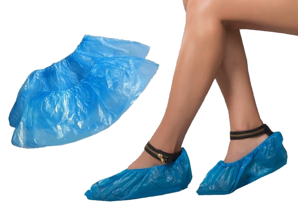 Бахіли п\/е одноразов. нестерильні 40х15см голуб. 100шт PL_1