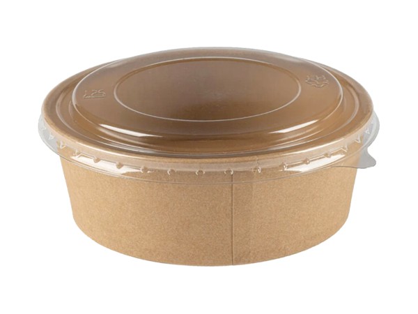 Контейнер папер.д.187, h55мм з прозор.криш. 1000мл краф/крафт 10шт  011697/011693_1