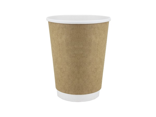 Стакан 420мл паперовий двошаровий Крафт/білий всередині 20шт АПХ 122422_1