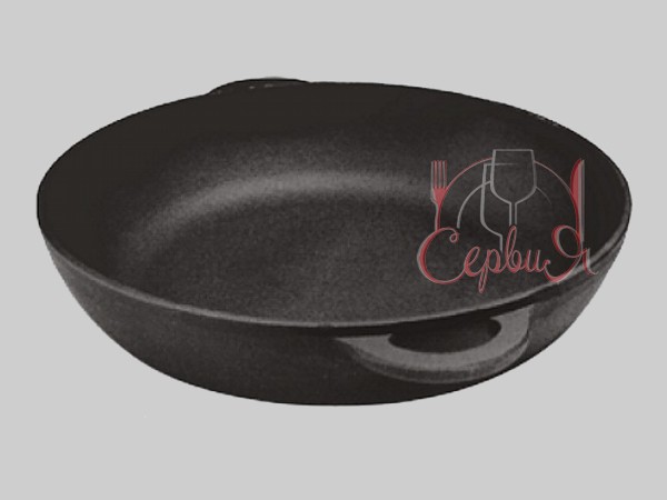 Пательня-жаровня д.320мм h60мм литті ручки"Термо" чугун_2