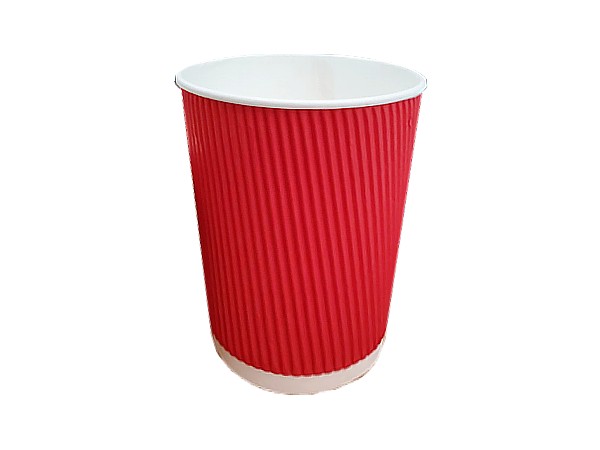 Стакан 350мл паперовий гофра червоний 30шт GP02-0102_1