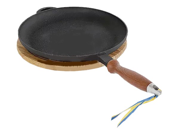 Пательня для млинців д.240мм h25мм з дер.ручкою "Термо"_1