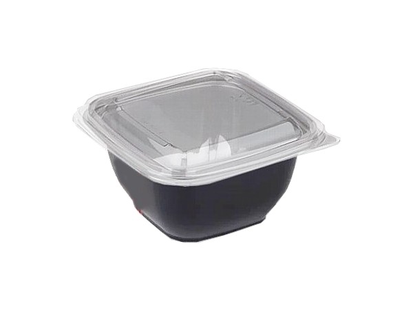 Контейнер РЕТ 126х126х60мм чорный з прозор.кришкою 500мл 10шт 015019/015022_1