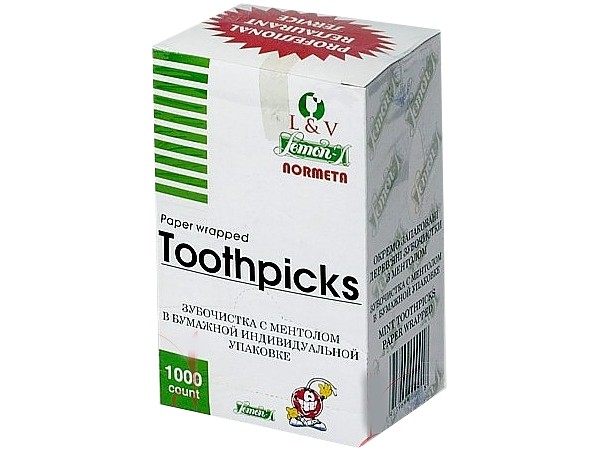 Зубочистки індивід.упаковка (папір) МЕНТОЛ 1000шт_1