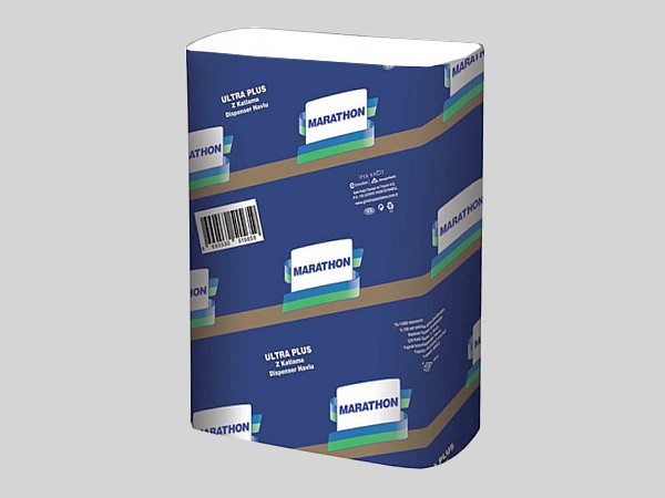 Рушник 2шари Z-Zскладення білий 200шт Marathon 326601_2