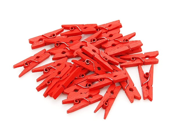 Прищіпка-міні дерев'яна декор.красна 3,5см_1