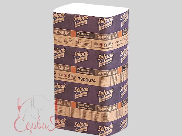 Рушник 2шари Z-Zскладення білий 200шт Selpak 32660130_3
