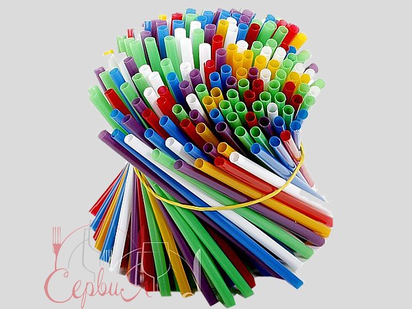 Соломка для мартіні 12,5смх4,8мм без згину асорті 200 шт СП_2