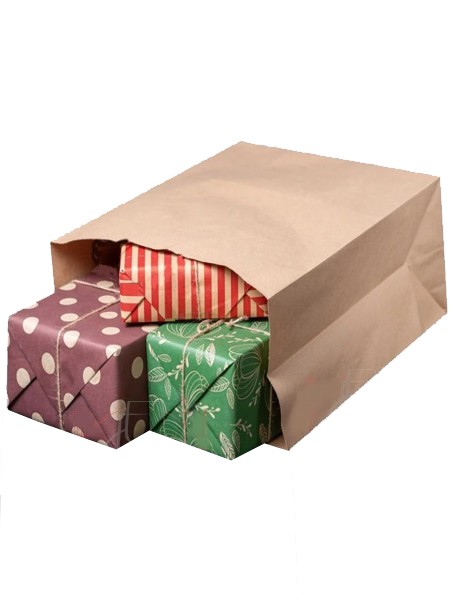 Пакет паперовий дно 350х250х150мм крафт б/ручек б/малюнку 100шт ЭКО_1