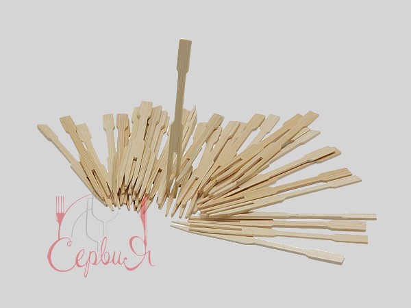 Шпажка-виделка бамбукова 9см 100шт_2