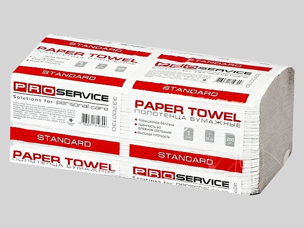 Рушник 1шар Vскладення білий 200шт PRO 33700130_2