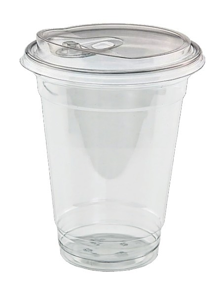 Стакан 400мл з ПЛОСКОЮ кришкою з отвором 100шт ОР_1