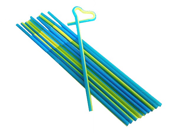 Соломка Артістік 26смх6мм зі згином 100шт жовто-блакитна 100шт BS_1