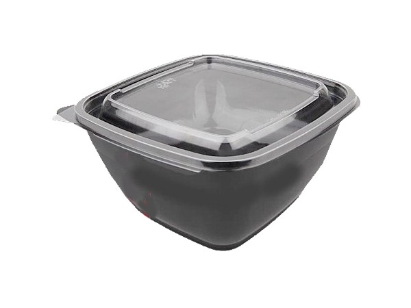 Контейнер РЕТ 160х160х70мм чорный з прозор.кришкою 875мл 10шт 015065/015066_1