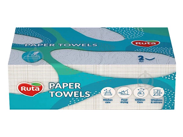 Серветка двошарова біла 1/8 складання 33х33см 80шт Ruta k0984_1