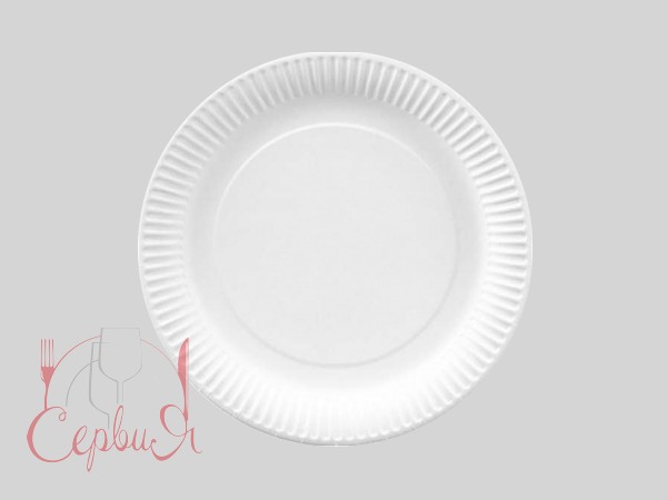 Тарілка картон. 180мм біла кругла 50шт PRO 43116300_2