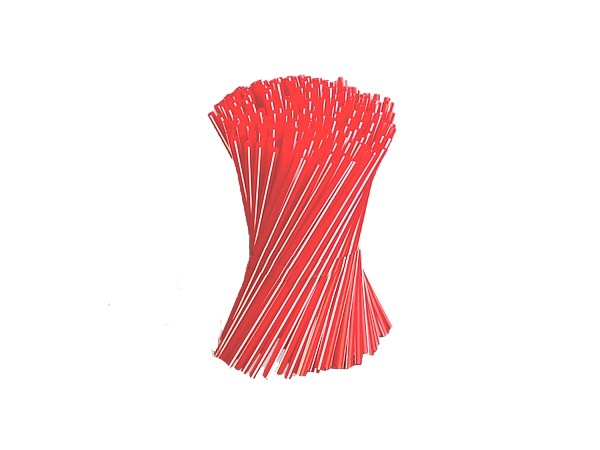 Соломка для мартінка кругла 12,7смх3,3мм без згину червона смугаста 200шт_1