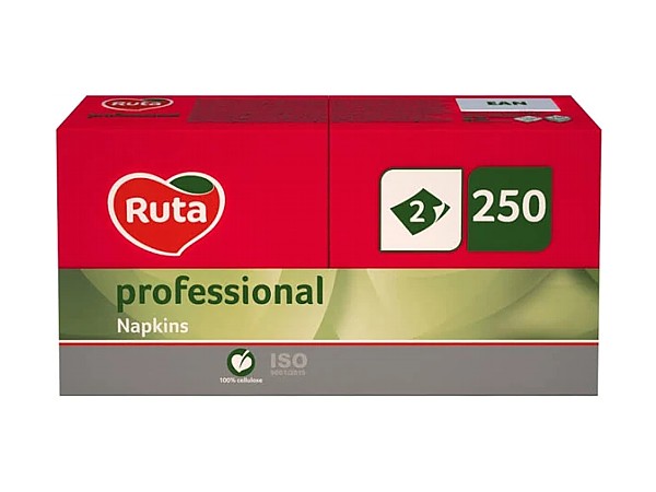 Серветка двошарова червона 32,5х32,5см 250шт Ruta k0544_1