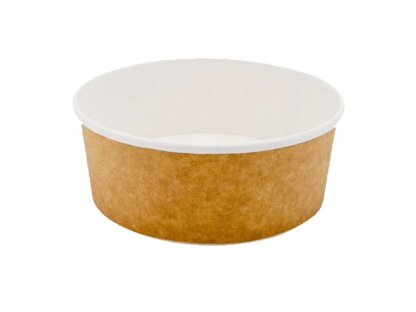 Контейнер бум.д.145, h67мм БЕЗ КРЫШКИ! 750мл КРАФТ бел.внутри 10шт 011116_1