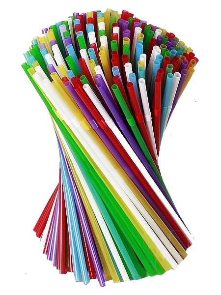 Соломка для соку 24смх4,8мм зі згином асорті 200шт СП_1