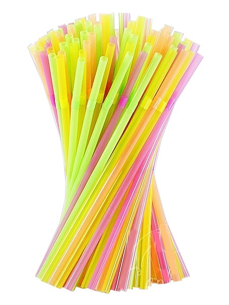 Соломка Артістік 26смх6мм зі згином асорті 100шт BS_1