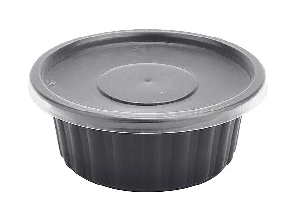 Контейнер для супу з кришкою чорний 350мл 10шт Fi125 A_1