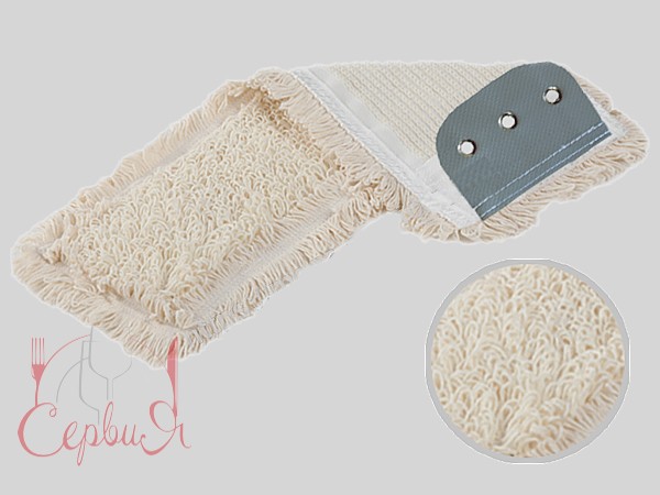 Моп петлевий з бавовни для волог.приб. (стрічки 3 на люверси) 40х13см_2