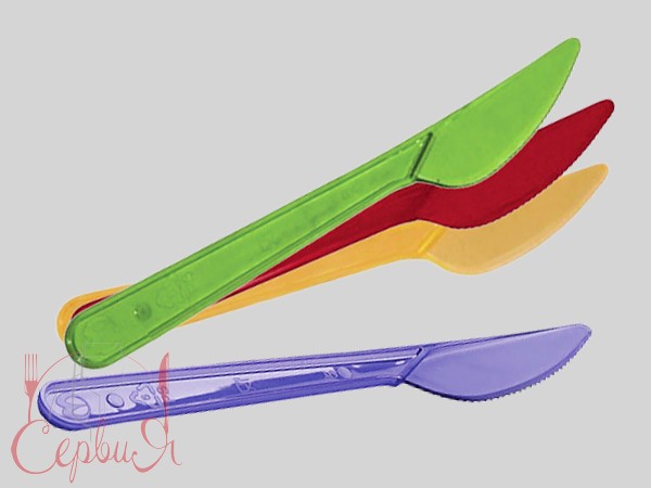 Ніж пластиковий кольоровий 100шт ПС_2