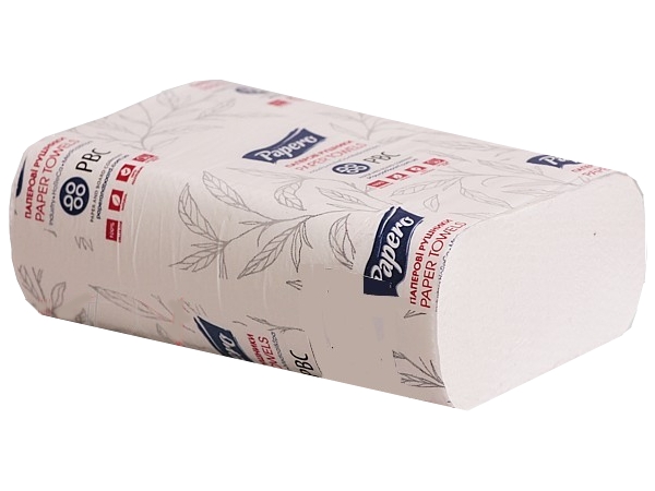 Рушник 2шари Z-Zскладання білий вузький 160шт RN010 Papero КПК_1