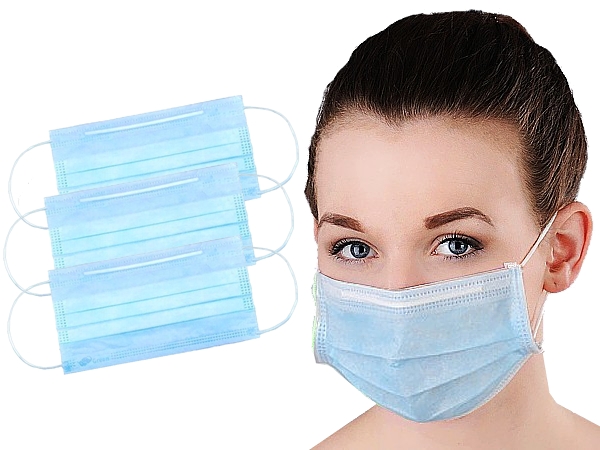 Маска мед. спанбонд однораз. 3шар. блакитна 50шт PL_1