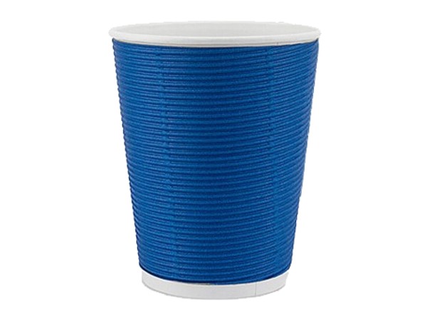 Стакан 420мл паперовий гофра блакитний 25шт АПХ 122409_1