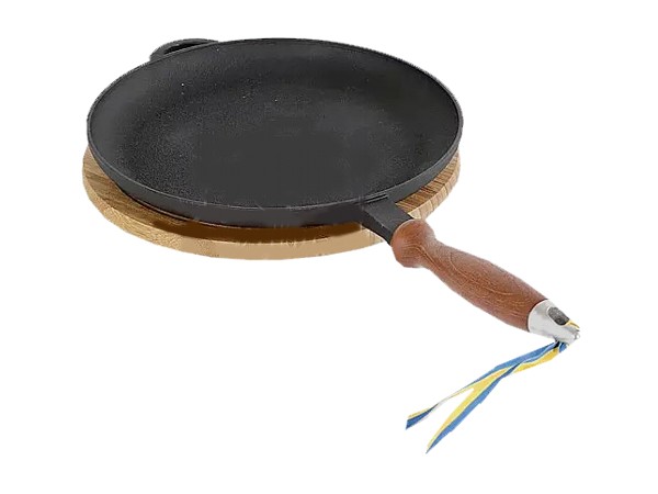 Пательня для млинців д.220мм h20мм с дер.ручкою"Термо"_1