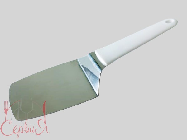 Лопатка нерж+пластм з білою ручкою 27 см 20191_2