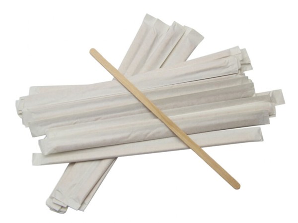 Мішалка дерев'яна 14см в індивідуальній упаковці 500шт_1