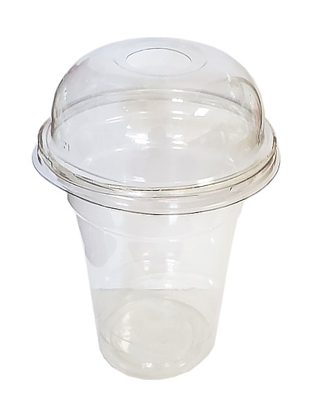 Стакан 350мл з купольною кришкою з отвором 100шт ОР_1