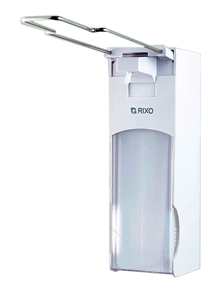 Дозатор мила рідкого ліктьовий білий 1000мл RIXO S025W_1