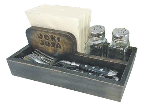 Органайзер дерев'яний для столових приладів, серветок та спецій 25х13см Ар_1