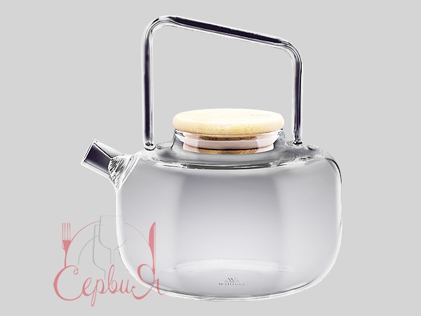 Чайник скляний 800мл з бамб. кришкою Termo Wilmax 888820_2