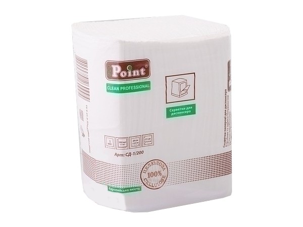 Серветка для діспенсера 21х26см біла 200шт Point_1
