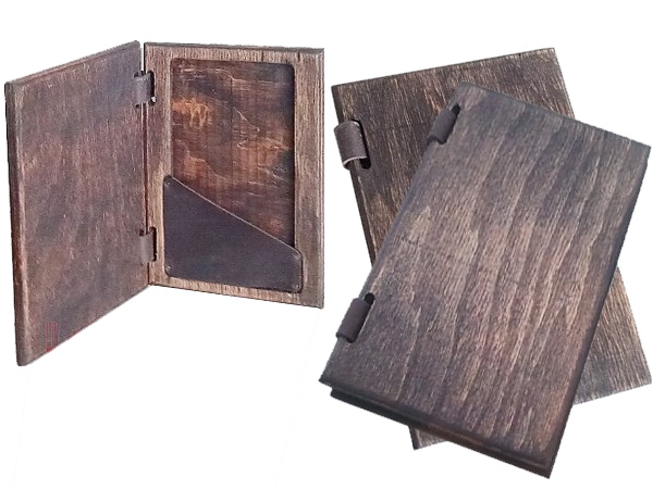 Папка для рахунків 12х18см дерево/шкіра АР_1