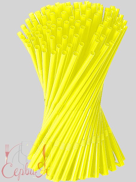 Соломка для соку 21смх6мм зі згином жовта 100шт BS_2