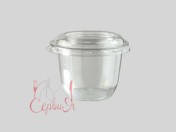 Контейнер РЕТ д.76мм д/десертів прозор. з кришкою 120мл 100шт 015205/015206_2