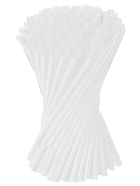 Соломка для соку 21смх6мм зі згином біла 210мм 100шт BS_1