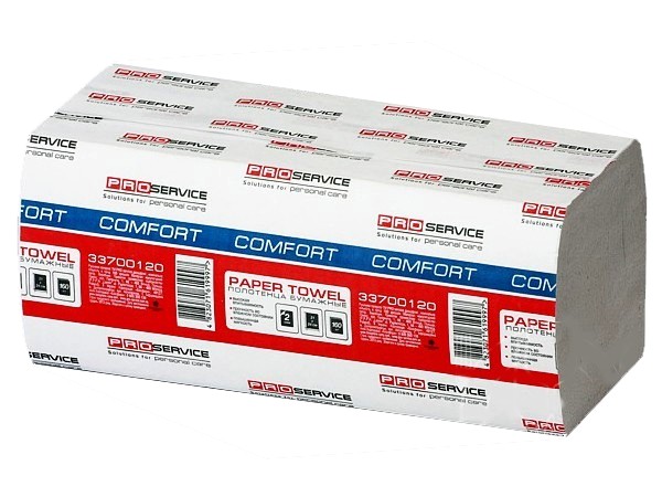 Рушник 2шари Vскладення білий целюлоза 160шт PRO 33700120_1