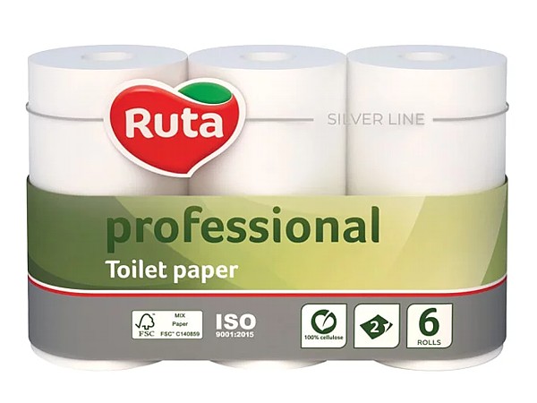 Туалетний папір двошаровий білий Ruta Professional 55м 6шт T0528_1