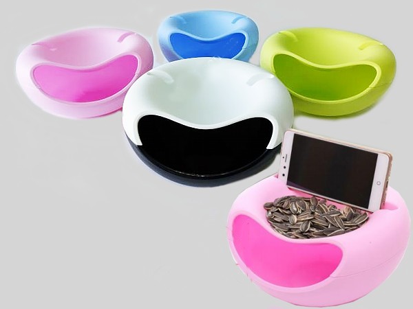 Миска пластикова для снеків з підст. для телефону 20х19х11см 20182_2